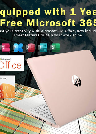 HP Stream 14 inch HD BrightView Laptop, Intel Celeron N150, 16GB RAM, 288GB Storage (128GB UFS + 160GB Docking Station Set), Intel UHD Graphics, 720p Webcam, Wi-Fi, 1 Year Office 365, Win 11S, Gold