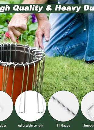 FEED GARDEN Landscape Staples 6 Inch 1000 Pack, Heavy Duty 11 Gauge Hot-Dip Galvanized Garden Stakes for Weed Barrier, Landscape Fabric, Sod, Turf, Irrigation & Contractor Landscaping