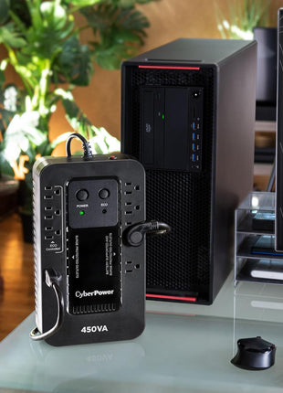 CyberPower EC450G Ecologic Battery Backup & Surge Protector UPS System, 450VA/260W, 8 Outlets, ECO Mode, Compact Uninterruptible Power Supply