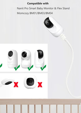Baby Monitor Mount Holder Compatible with Nanit Pro Smart Baby Monitor & Flex Stand, Momcozy BM01/BM03/BM04 and Other Cameras with 1/4inch Threaded Hole, 16 inches Flexible Clip Clamp Mount