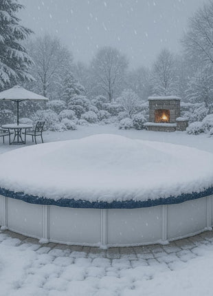 24' ft. Round Pool Winter Cover for Above Ground Pools - 8-Year Warranty, Cold and UV Resistant, Weatherproof and Durable, Winch & Cable Included