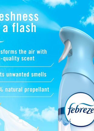 Febreze Air Mist Air Freshener Spray, Odor Fighting Room Spray, Air Fresheners for Home and Bathroom and Kitchen, Aerosol Can, Linen & Sky Scent, 8.8oz, 2 Count