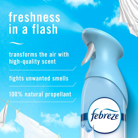Febreze Air Mist Air Freshener Spray, Odor Fighting Room Spray, Air Fresheners for Home and Bathroom and Kitchen, Aerosol Can, Linen & Sky Scent, 8.8oz, 2 Count