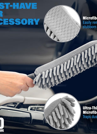 Relentless Drive Car Duster Interior 14" – Ultimate Dash Duster for Women & Men, Chenille Car Accessories Interior, Lint & Scratch-Free