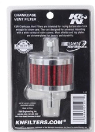 K&N Vent Air Filter/ Breather: High Performance, Premium, Washable, Replacement Engine Filter: Flange Diameter: 0.25 In, Filter Height: 1.5 In, Flange Length: 0.875 In, Shape: Breather, 62-1090