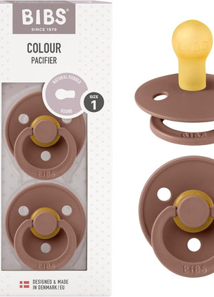 BIBS Pacifiers Colour Collection | Natural Rubber Baby Pacifier | Set of 2 BPA-Free Soothers | Made in Denmark | 0+ Months (Pack of 2) | Dusty Blue/Steel Blue