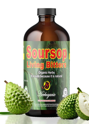 Herboganic Soursop Bitters Liquid | Natural Living Bitters for overall wellness 16 OZ | Soursop Bitters