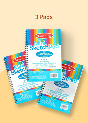 Melissa & Doug Drawing Paper, Sketch Pad, 3-Pack Bundle for Coloring, Writing or Painting (6 x 9 inches) - 50 Sheets Each, Kids Drawing Pad & Art Supplies for Kids Ages 3+