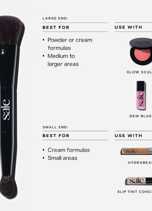 Saie The Double Makeup Brush to Highlight, Sculpt & Conceal (1 ct)