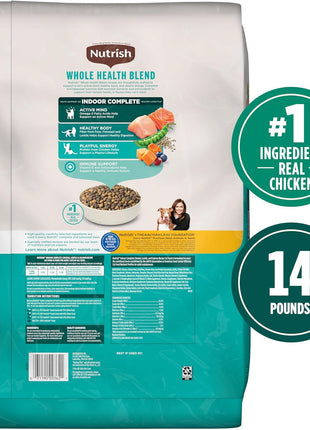 Nutrish Indoor Complete Chicken, Lentils & Salmon Recipe Dry Cat Food 14 lb. Bag, Packaging May Vary (Rachael Ray)