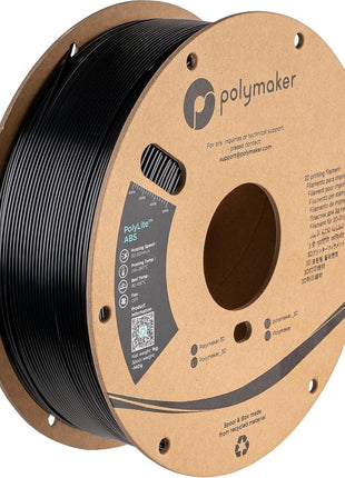 Polymaker ABS Filament 1.75mm Black 3D Printer Filament 1.75mm Heat Resistant 1kg - PolyLite ABS 3D Printing Filament 1.75mm, Strong & Durable, Dimensional Accuracy  0.03mm