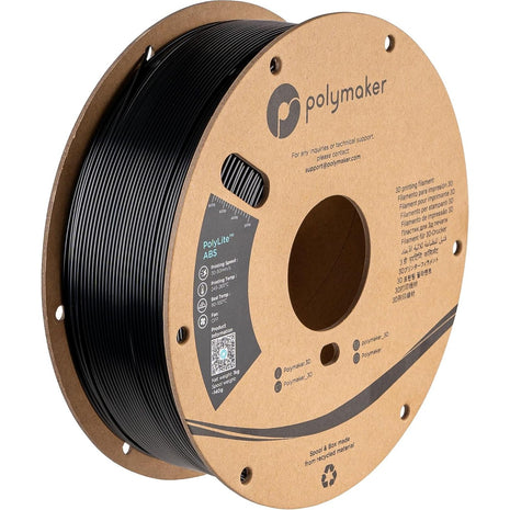 Polymaker ABS Filament 1.75mm Black 3D Printer Filament 1.75mm Heat Resistant 1kg - PolyLite ABS 3D Printing Filament 1.75mm, Strong & Durable, Dimensional Accuracy  0.03mm