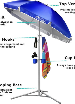 Wondershade Ultimate Portable Sun Shade Umbrella for Instant Lightweight and Adjustable Sun Protection - Blue