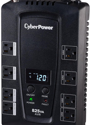 CyberPower CP825AVRLCD Intelligent LCD UPS Battery Backup | Surge Protector, 825VA/450W, 8 Outlets, AVR, UL Certified