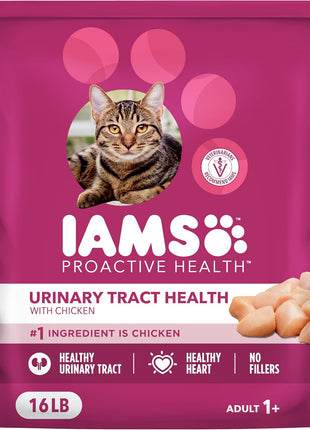 IAMS Proactive Health Dry Cat Food, Urinary Tract Health, Adult Cat Food Dry Recipe with Chicken, 7 lb. Bag