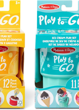 Melissa & Doug Play to Go Cups Food Playset Bundle (2-Pack) - Travel Toys and Pretend Play Food with Fidget Lids for Road Trip Activities for Kids