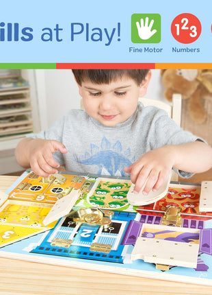 Melissa & Doug Latches Wooden Activity Board - Montessori Busy Board for Preschool Toys, Sensory Toys for Kids, Learning Resources for Ages 3+