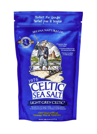 Celtic Sea Salt Light Grey Coarse – Unrefined Mineral Salt, 70+ Trace Minerals, Sustainably Harvested, GMP Certified – Cooking, Finishing, Hydration, Grinder Use – 1 lb Resealable Bag