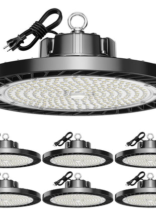 lvsdak UFO LED High Bay Lights 200W 30000LM 5000K 6 Pack | with Plug Suitable for Warehouse Workshop Factory Gym Garage Barn AC100-277V
