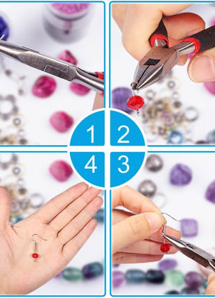 PAXCOO Jewelry Making Supplies Kit - Jewelry Repair Tool with Accessories, Pliers, Findings, and Beading Wires for Adults and Beginners