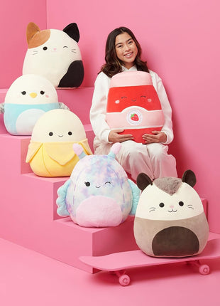 Squishmallows Original 14-Inch Lyla Vanilla Birthday Cake with Rainbow Sprinkles Embroidery - Official Jazwares Large Plush
