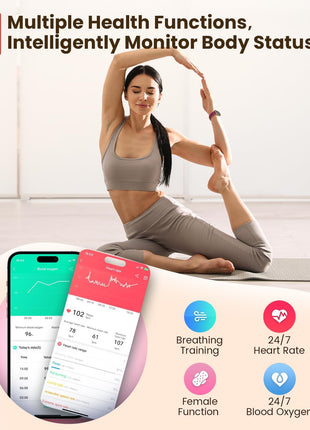 Fitness Trackers,Smart Watches for Men Women with 24/7 Heart Rate/Sleep Monitor, Fitness Watch with IP68 Waterproof, Health Activity Trackers for Android and iPhone Burgundy-Gold