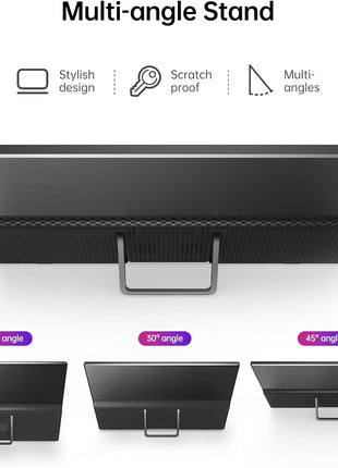 Yxk Portable Monitor 15.6 Inch 1080P 60Hz IPS HDR Ultra-Slim Travel Monitor with Dual Speakers USB-C HDMI Second Screen for Laptop PC Mac Phone Xbox PS4/5 Switch, VESA Kickstand, Zero Frame Gaming
