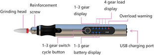 Rechargeable cordless Electric Micro Engraver Pen Mini DIY Engraving Tool Kit for Metal Glass Ceramic Plastic Wood Jewelry with 30 Bits and 16 Stencils and 1 Scriber Pen