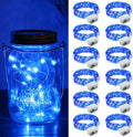 ZGWJ 12 Pack Fairy Lights Battery Operated, 7ft 20 Mini LED Fairy String Lights Silver Wire 3 Modes for DIY, Parties, Wedding, Bedroom, Halloween Christmas Decoration Blue