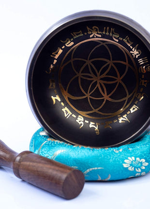Tibetan Singing Bowl Set Brass - Master Healing Grade - Authentic Handcrafted Sound Bowl by Himalayan Bazaar