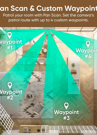 WYZE Duo Cam Pan Indoor/Outdoor IP65 2K 360° Pan/Tilt Smart Home Security Camera with Color Night Vision, Compatible with Alexa & Google Assistant, White