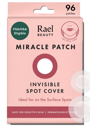 Rael Miracle Invisible Spot Cover Hydrocolloid Acne Pimple Patches (96 Ct) | Ultra-Thin Patch for Face, Absorbs Fluid From Blemishes, Facial Sticker, Korean Skin Care, Pore Care, 2 Sizes