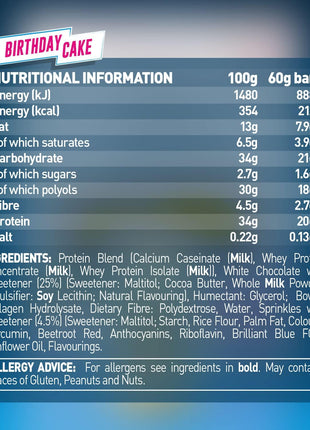 Grenade Carb Killa High Protein and Low Sugar Candy Bar, 12 x 60 g - Birthday Cake