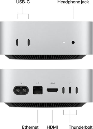 Apple 2024 Mac mini Desktop Computer with M4 chip with 10‐core CPU and 10‐core GPU: Built for Apple Intelligence, 16GB Unified Memory, 256GB SSD Storage, Gigabit Ethernet. Works with iPhone/iPad