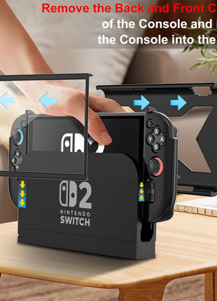 for Nintendo Switch 2 Case 2025 [Built-in Screen & Lag-Free Touch] [Magnetic Joy Con Controllers Friendly],360°Shockproof Design Cover Accessories for Nintendo Switch 2 & 2 X Thumb Grip [no_operating_system]