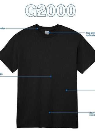 Gildan Men's Ultra Cotton T-Shirt, Style G2000, Multipack, Black (2-Pack), X-Large