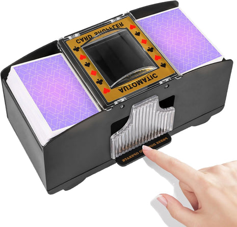 FEIERYA Automatic Card Shuffler 2/1/4/6 Deck | Battery-Operated Electric Playing Card Shuffler,Compatible with UNO,Poker for Home Card Game,Travel