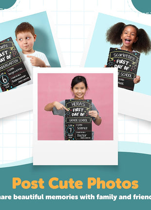 First Day Last Day of School Chalkboard Double Sided Sign - 12 inch x 7.9 inch