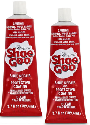 SOF SOLE Original Shoe Goo - 3.7 fl oz Tube - Clear Shoe Glue - Repairs Soles, Heels, Patches Small Holes - Bonds on Contact, Dries Within 24 Hrs, Waterproof - Works on Leather, Rubber, Vinyl, Canvas