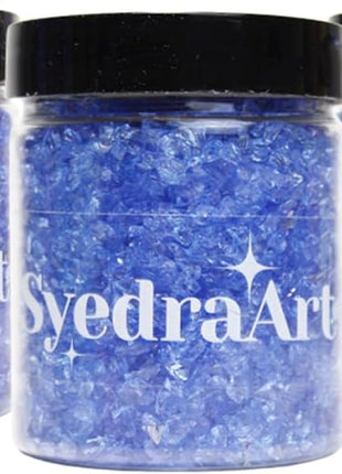 Syedra Broken Crushed Glass Glitter 1-3mm Set of 3,Crushed Glass for Crafts Epoxy Resin Craft Supplies Nail Art DIY 1LB (Blue)