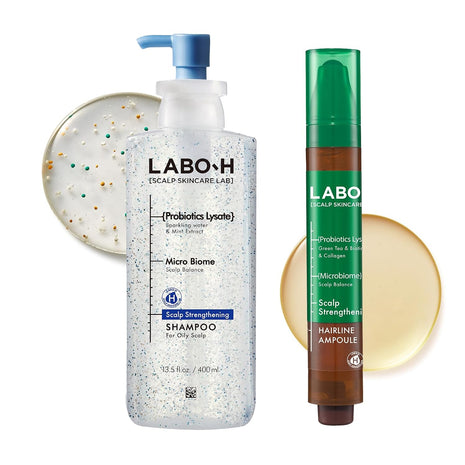 LABO-H Roll On Serum with Cooling Shampoo - Korean Hair Anchoring Serum for Daily Massage and Hair Growth | Vegan | Anti-Loss Treatment | Cooling & Soothing Relief with Rosemary Oil