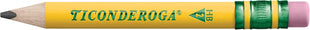Ticonderoga My First Short Triangular Wood-Cased Pencils, #2 HB Soft, With Erasers, Yellow, 4 Count