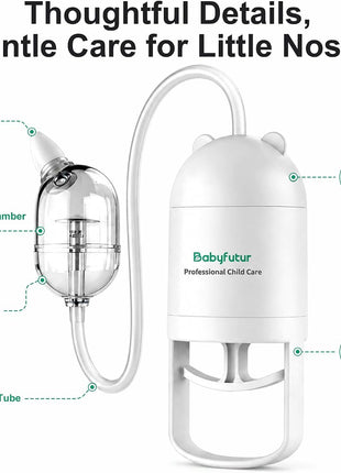 Baby Nasal Aspirator for Newborns & Toddlers – Manual Nose Sucker, BPA-Free Soft Silicone Tips, Anti-Reflux Design, Easy to Clean, with Storage Box & Booger Clip