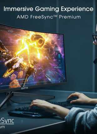 Sceptre 34-Inch Curved Ultrawide WQHD Monitor (3440 ? 1440), R1500, up to 180Hz/165Hz, DisplayPort x2, 99% sRGB, 1ms, Built-in Speakers, Machine Black, 2025 (C345B-QUT168)