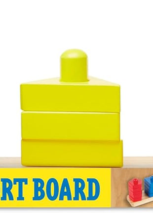 Melissa & Doug Stack and Sort Board - Wooden Educational Toy With 15 Solid Wood Pieces
