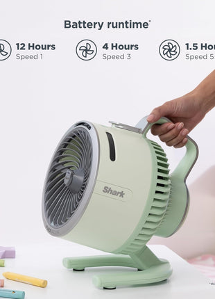 Shark FlexBreeze HydroGo Fan—Ultra-powerful portable fan with indoor + outdoor mist. Corded & cordless, 5 speeds, evaporative misting, Grey, FA052