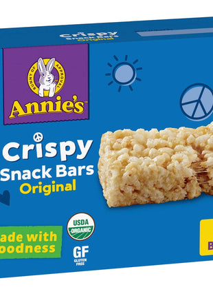Annie's Organic Original Crispy Snack Bars, Gluten-Free, 3.9 oz, 5 ct | Gluten-Free, Gelatin-Free, Certified Organic, No Artificial Flavors or High-Fructose Corn Syrup