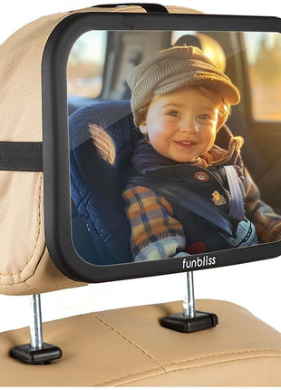 Baby Car Mirror Backseat, Black | Most Stable, Premium Matte Finish, Ultra High Definition PMMA Material, Secure and Shatterproof