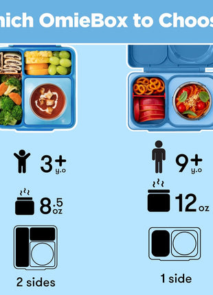 Omie OmieBox Kids Insulated Leakproof Bento Lunch Box with Food Jar (Blue Sky)