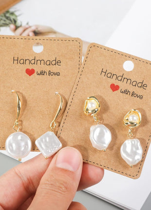 Femtindo 150 Pack Earring Cards for Jewelry Packaging DIY Earrings Holder Display Card with Bag for Studs Selling (Brown(Earring Card), 5x6.5cm)